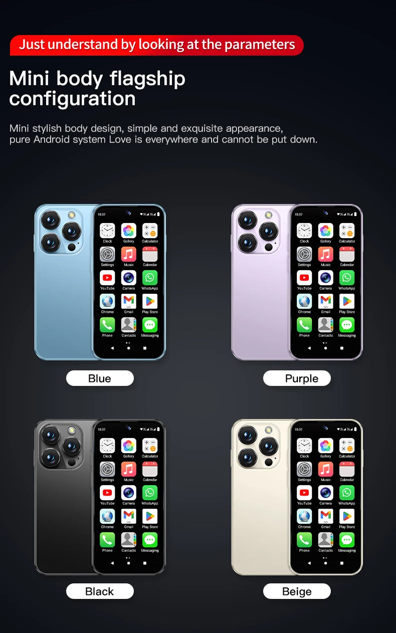 2025 NEW mini Android Smartphone 3.88" HD Display,4G LTE/3G WCDMA,4GB+128GB/2GB+16GB,2000mAh Battery Small Mobile Phone Unlocked