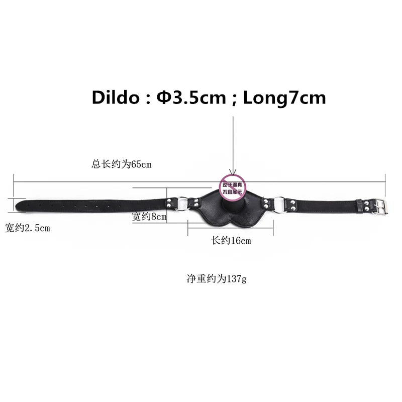 Adult Sex Products Silicone Dildos Gag  Leather Harness Open Mouth Gag Bondage BDSM Sex Toys for Couple Adult Games Erotic Toys