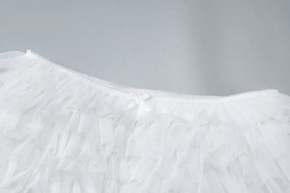BOOFEENAA Mesh Ruffled Low-rise Bloomer Shorts Y2k 2000s Womens Clothing Fashion White Black Booty Shorts Sexy Pants C70-CE17