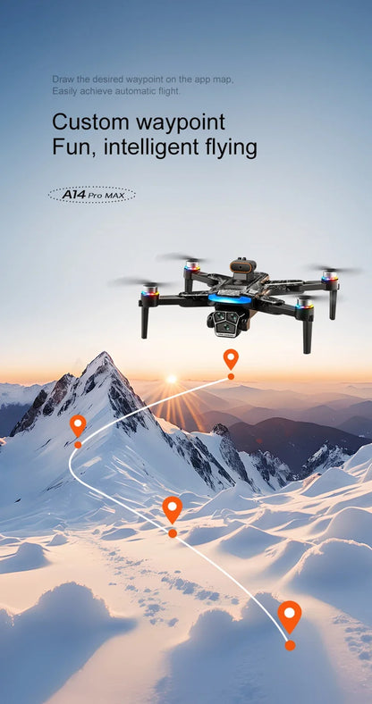 Xiaomi A14 pro Max Drone 8k HD Dual Camera GPS Brushless Optical Flow Obstacle Avoidance 4.5-inch Large Screen Uav Rc 20000m New