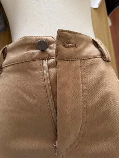 Khaki Casual Pants for Women Autumn and Winter Outerwear Booty Shorts Hips Elastic Tight Design High Waist Slimming Shorts Women
