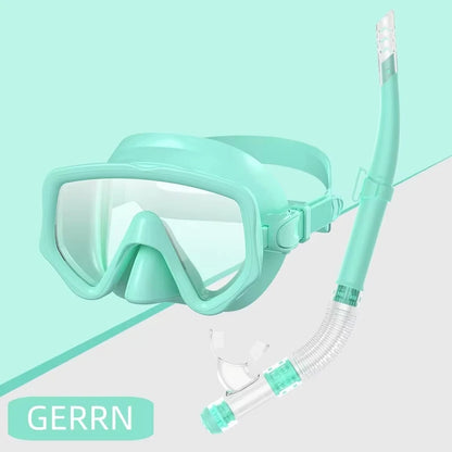 Diving Mask Snorkel Set For Adults Tempered Glass Scuba Professional Panoramic Snorkeling Gear Swimming Training Snorkel Kit