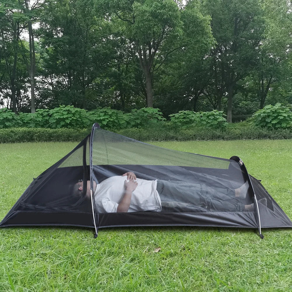 Outdoor Camping Tent Single Person Camping Tent Water Resistant Tent Aviation Aluminum Support Portable Sleeping Bag Tent