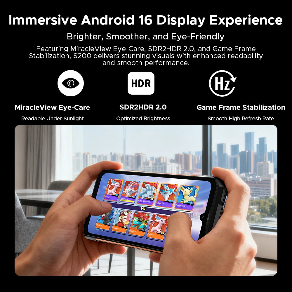 Global Version DOOGEE S200 5G Rugged Phone 12GB +256GB 6.72" Display 100MP AI Main Camera 10100mAh Mobilephone Android 16 NFC