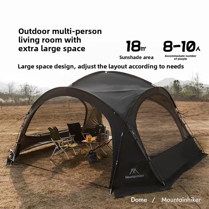 Mountainhiker 8-10 person outdoor camping dome camping tent lightweight luxury round large canopy large sunshade pavilion tent