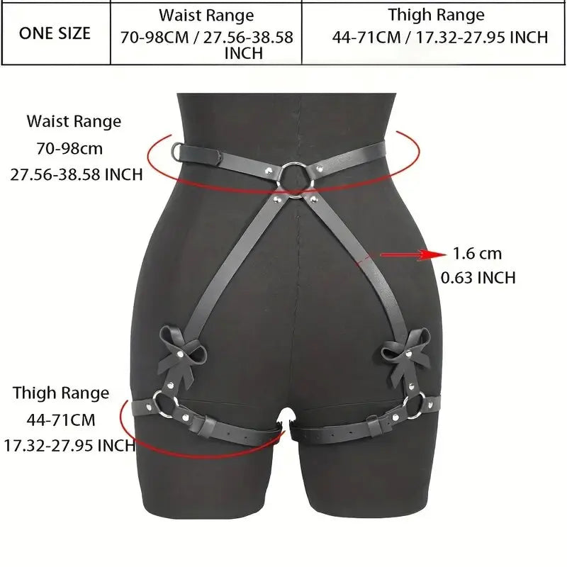 Adult Sex Toys For Women Leather Garter Lingerie Crotchless Erotic Leg Rings Harness Kit Leg Ring Handcuff Set Porn Restraints