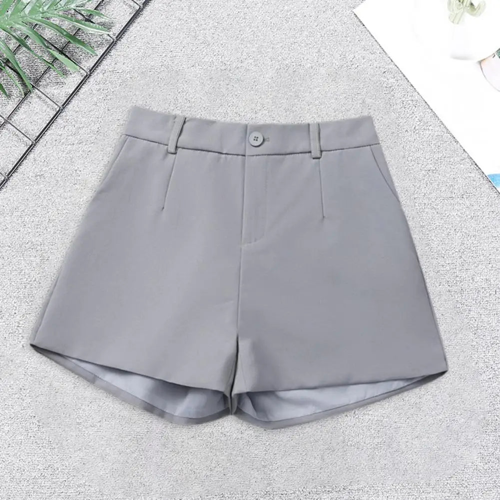 Women Suit Shorts Elegant High Waist White A Line Wide Leg Suit Short Commute Summer Suit Shorts Casual Slim Hot Short Pants