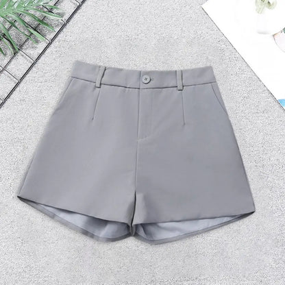 Women Suit Shorts Elegant High Waist White A Line Wide Leg Suit Short Commute Summer Suit Shorts Casual Slim Hot Short Pants
