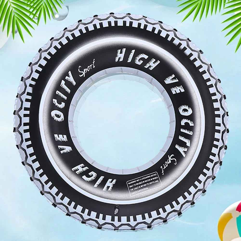 Inflatable Swimming Ring Tire Pattern Pool Floats Summer Swim Tube Air Mattress Baby Pool Floating Ring Water Play Entertainment