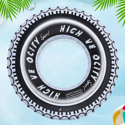 Inflatable Swimming Ring Tire Pattern Pool Floats Summer Swim Tube Air Mattress Baby Pool Floating Ring Water Play Entertainment