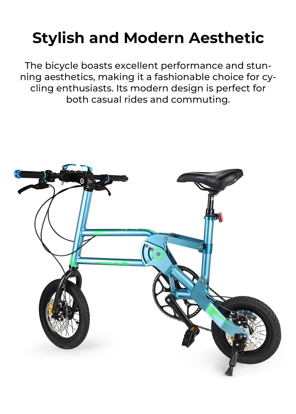 12Inch Folding Bicycle 7 Speed Disc Brake Ultralight Portable Adult Men's Bike to Work Foldable Bicycle with Shock Handlebar