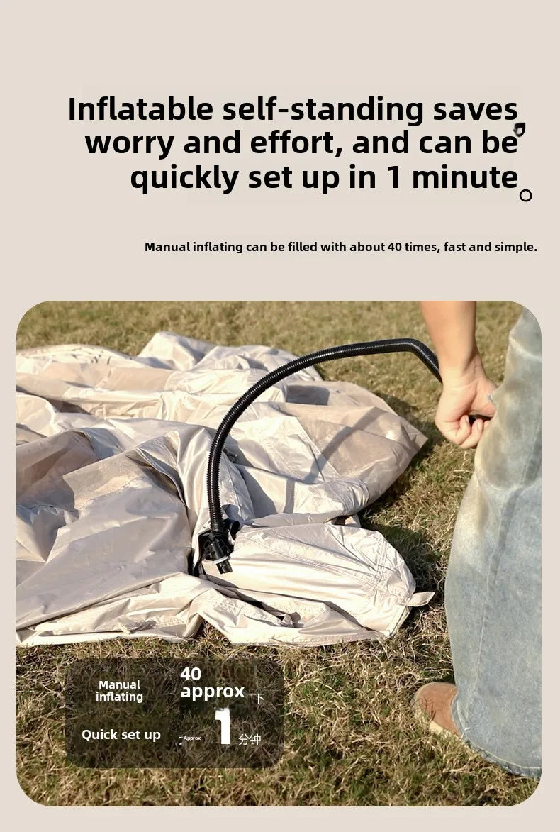 MOUNTAINHIKER Outdoor Camping 4-5 Person Waterproof Family Awning Beach Tent Quick Open Fishing Tent Picnic Park Anti-UV Shade