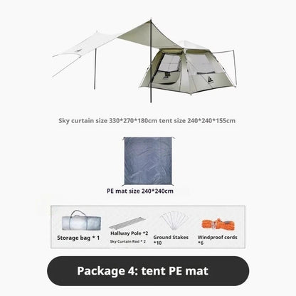 Large Space Sunshade Camping Tent Family Portable Relaxing Rainproof Multi Beach Tents Outdoor Trip Rest Camping Equipment