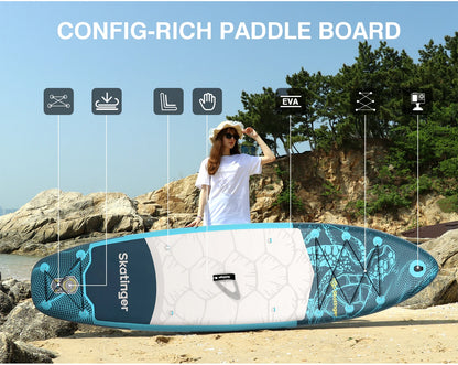 SUB Waterproof Inflatable Paddle Board 10'6''x32''x6''Adult Standing Style Aquatic Fishing With Accessories SUP сапборд