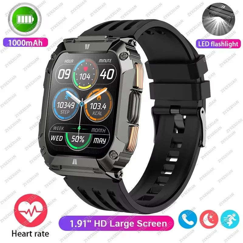 2026 New 1000mAh Battery Smart Watch Men 1.91" AMOLED Screen Men Outdoorsports Watch Waterproof Bluetooth Call Sports Smartwatch
