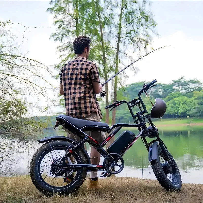 20-inch new camping E-Bike, 1000W high-speed motor off-road electric bicycle, 48V15AH battery adult city road electric scooter