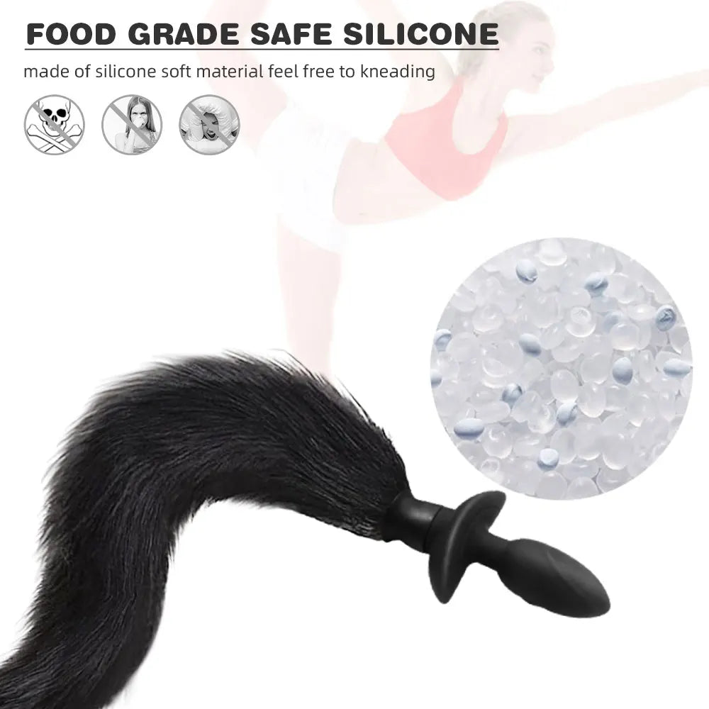 Remote Control Rotating Soft Silicone Tail Anal Plug Prostatic Stimulator Sexy Fox Butt Plug Tail Anal Toys For Women Adult Shop