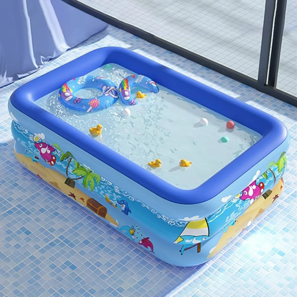 Inflatable Swimming Pool Large Family Pools Rectangle Framed Children Swimming Pool Summer Outdoor Kids Baby Bathtub Toys