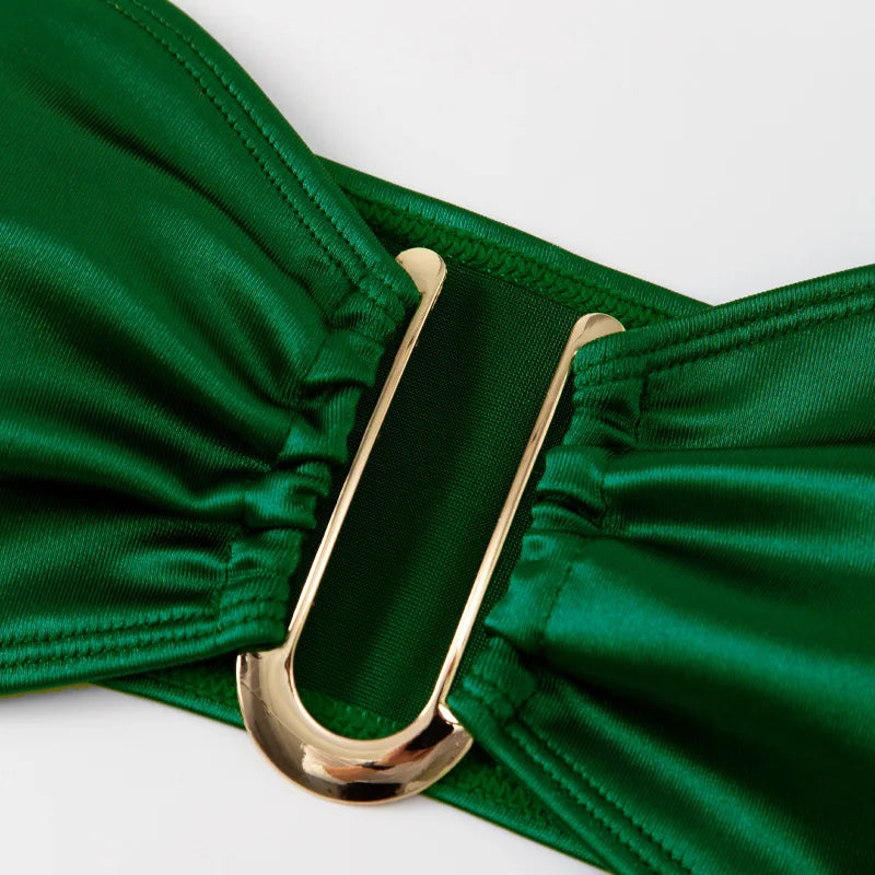 High Waist Swimsuit Women Push Up Beachwear Sexy Bandeau Bathing Suit Maillot De Bain Femme Bikini Summer Swimwear Women