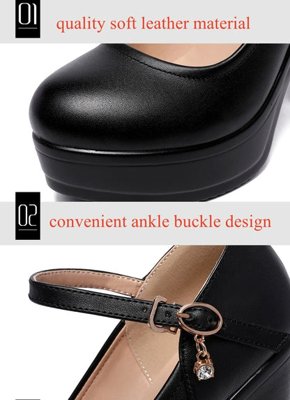 8 10 12cm Small Size 32-43 Shallow Thick Bottom Platform Pumps Women 2025 Block High Heels Shoes for Office Model Wedding Dress