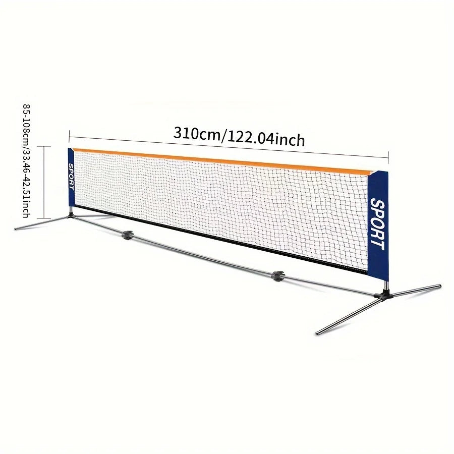 Portable 3m Pickleball Net for Tennis & Badminton Training Quick Setup Lightweight Foldable PE Material No Iron Frame