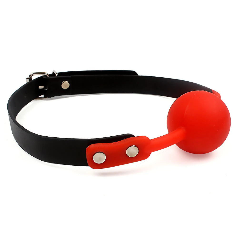 Adult Games Mouth Stuffed PU Leather Band Bondage Sex Toys for Couples Oral Fixation Silicone Ball Mouth Gag Restraints