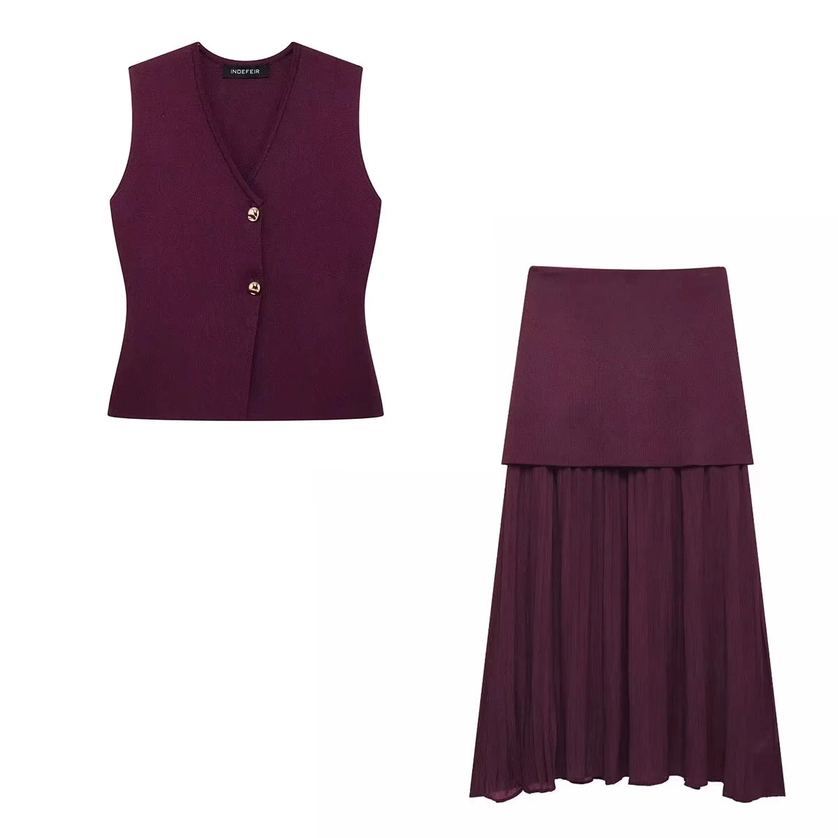 HH Elegant Midi Skirt For Women Fashion Solid A-line High Waist Pleated Side Zipper Long Skirt Vintage Skirts Chic Bottom