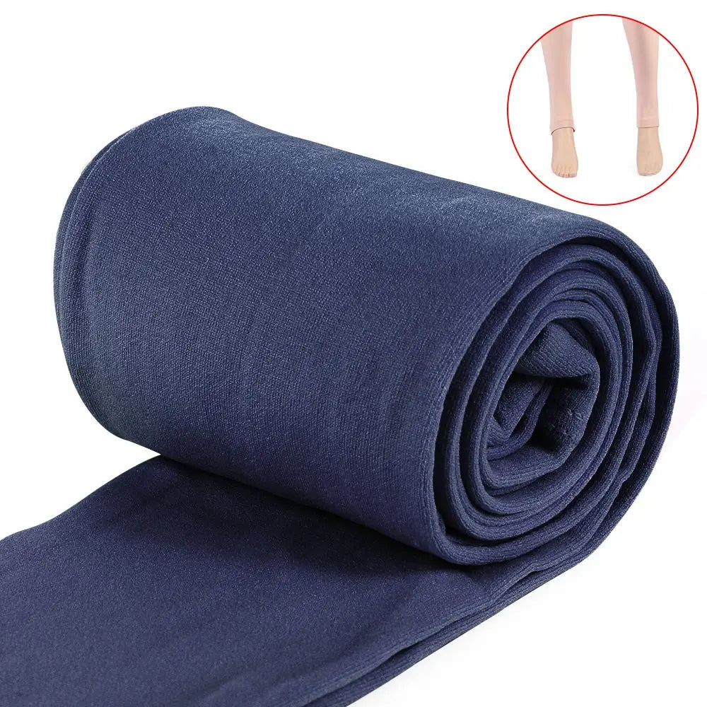 Women Winter Thermal Warm Velvet Thick Pantyhose Fluff Lined Stretch Slim Leggings Pants Ankle-Length