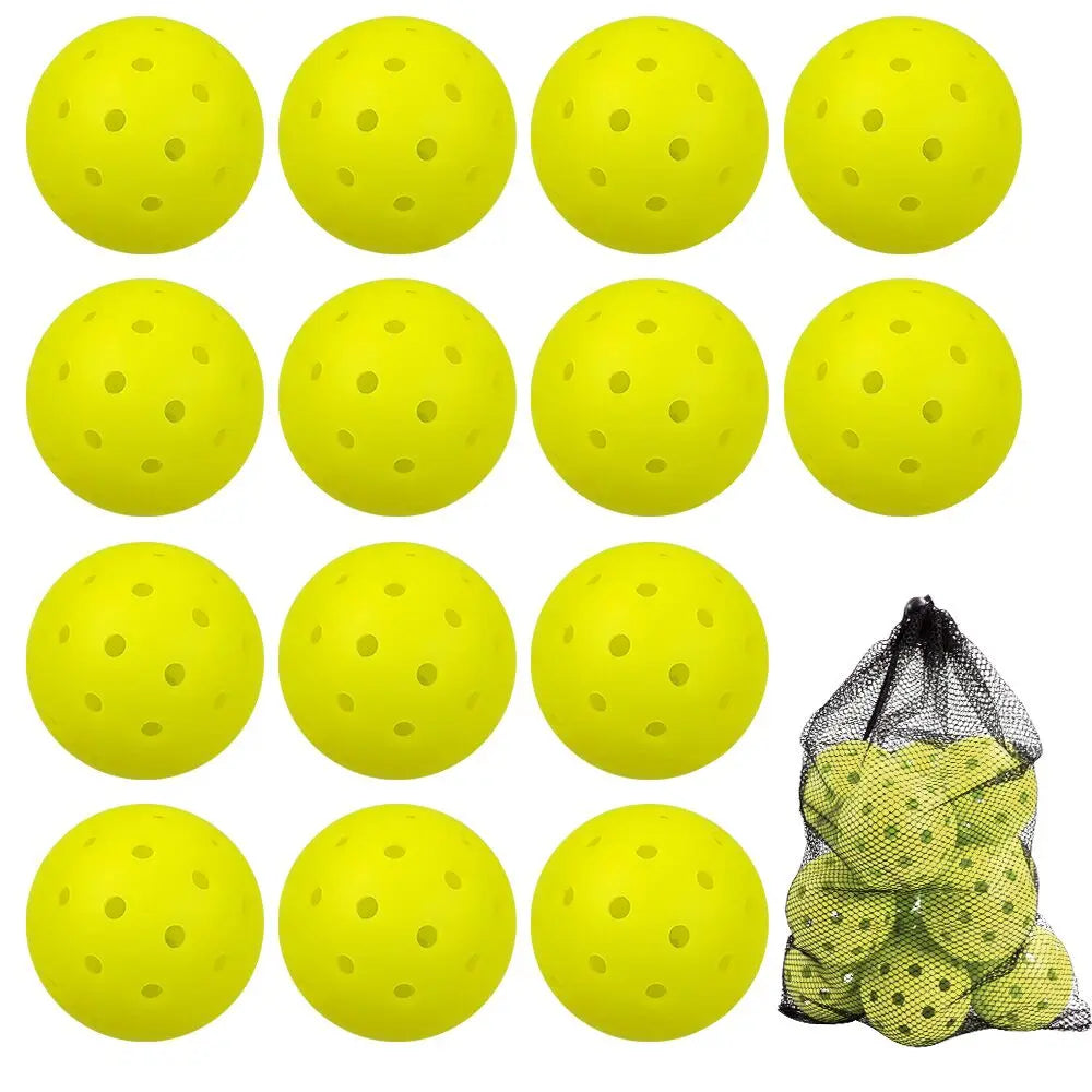 74MM 48-Hole Outdoor Pickleballs Seamless Roto-Molded Design for Durability Pickle Ball for Beginner Intermediate Player 12 Pack