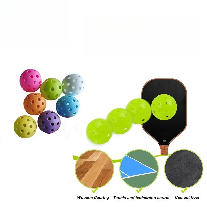 3/6/12pcs Indoor Pickleball Balls 26 Holes Colorful and Durable Pickleballs 72mm Training Ball Practice Competition Pickleball