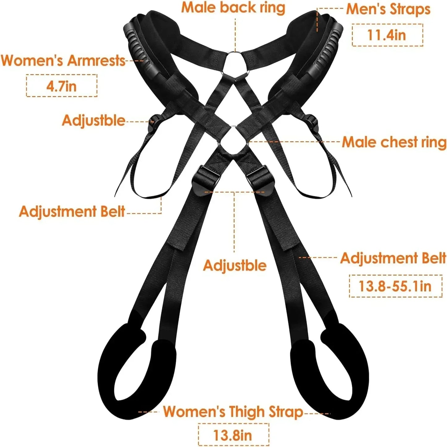 Sex Swing Set with Bondage Love Slings for Couples Adjustable Strap Adult Sex Toy Soft Plush Padding Mat Sex Restraints Toy Sex
