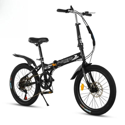 20Inch Folding Bicycle 6-Speed Double Disc Brake Geared Bicycle - Compact Travel-Friendly Bike for Easy Storage And Transport