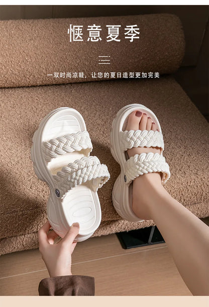 Comwarm Fashion Women's Slippers Platform Outdoor Female Slides Slip On Concise Slides EVA Soft Sole Comfortable Women's Sandals