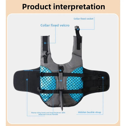 Dog Life Jacket Tear Resistant Dog Life Vest with Rescue Handle Pet Safety Swimsuit Small and Medium-sized Dog Life Jacket