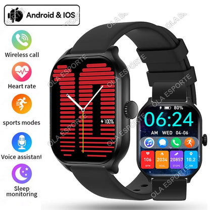 Sports Smart Watch Fitness Clock Health Monitor Waterproof Smartwatch Wireless Bluetooth Call Watches Men Women Smartwatch 2025