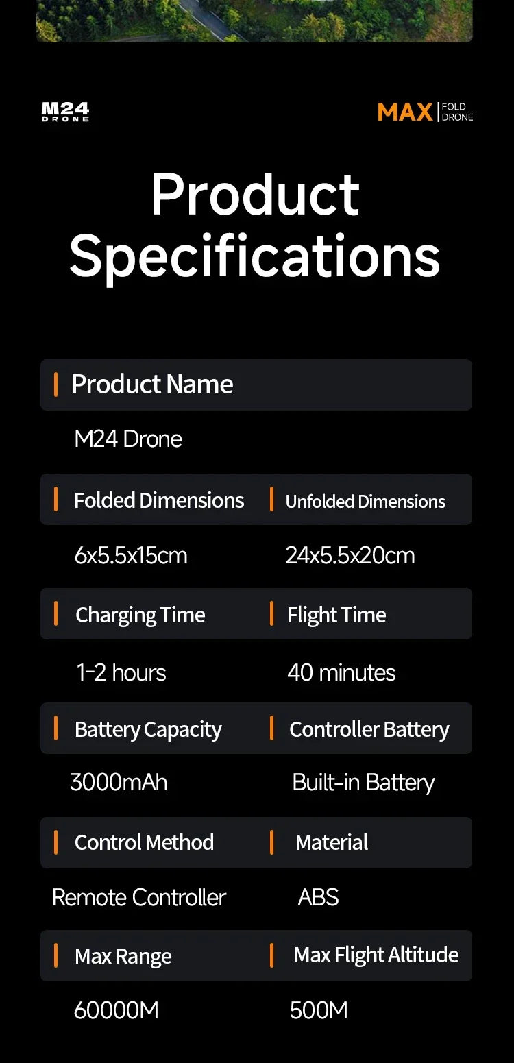 Aerial Drone 4.5-inch Large Screen M24 GPS Positioning Payload Delivery Touchscreen Control 360° Intelligent Obstacle Avoidance