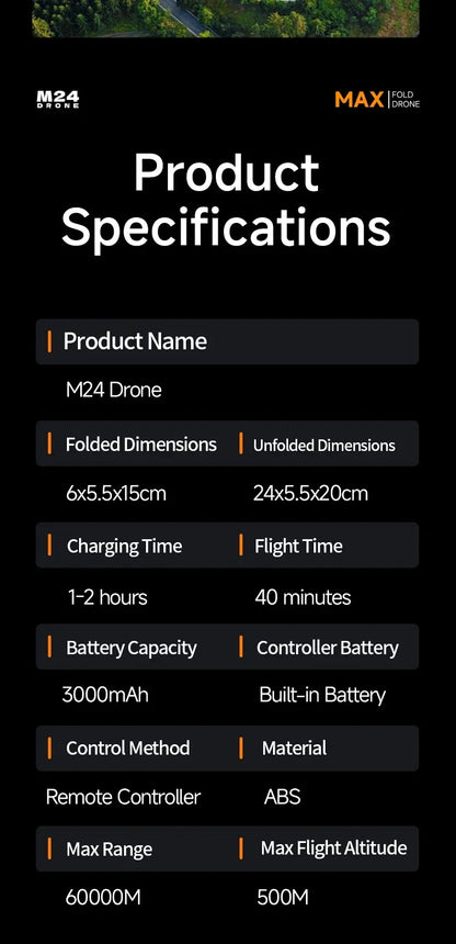 Aerial Drone 4.5-inch Large Screen M24 GPS Positioning Payload Delivery Touchscreen Control 360° Intelligent Obstacle Avoidance