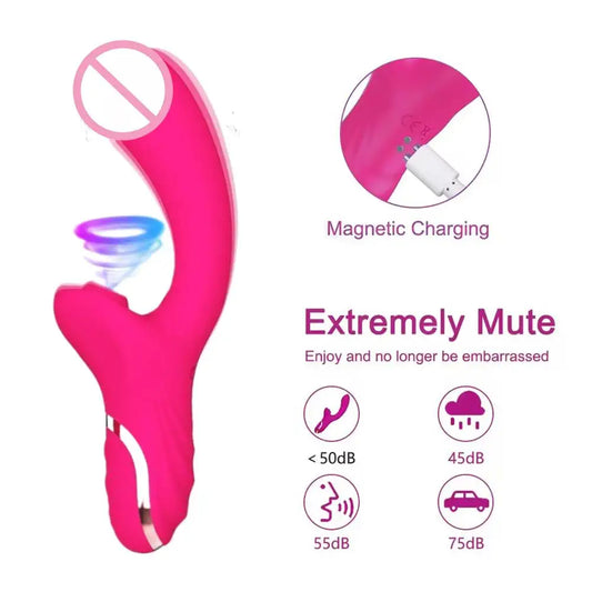 Adult Toys Female Pleasure Roller Vibrator Hollow Beads Suction Paddle Function Silicone Waterproof Body Safe Intimate Toys