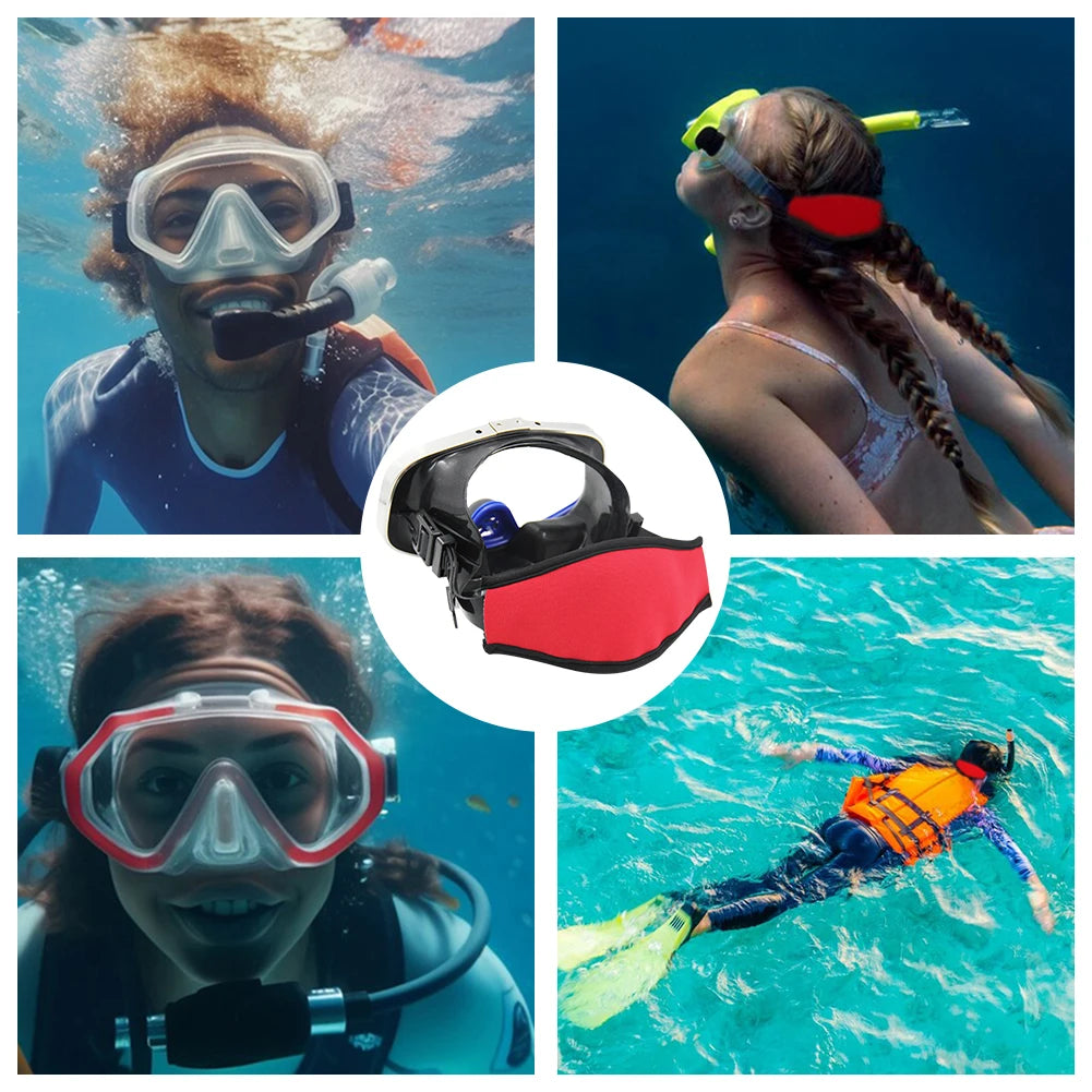 Diving Mask Slap Strap Non-Slip Scuba Mask Straps Adjustable Neoprene Mask Strap Cover Goggle Strap Covers Swimming Water Sports