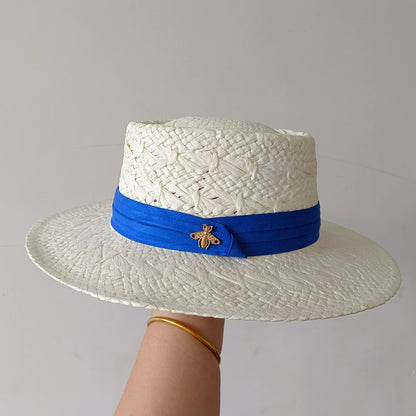 hats beach hat bohemian flat brim hat hand woven straw hat ladies summer vacation travel sun hat