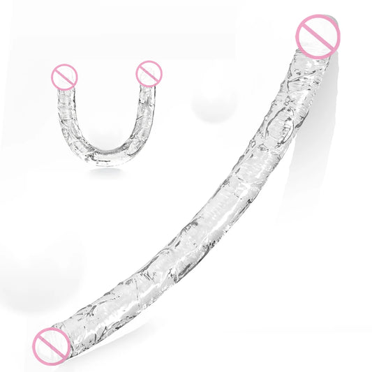 45cm double-headed realistic long dildo, suitable for lesbian couples, gay men, and adults as a sex toy or anal toy