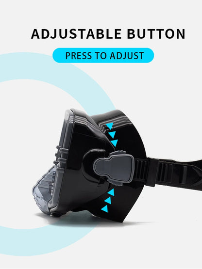 New Large Frame Diving Mask with Drain Valve|HD Tempered Glass Lens & Adjustable Silicone Strap,Swim Goggles,buceo, 수영,스노클링,마스크