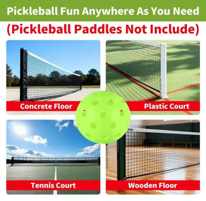 In/Outdoor Pickle Balls, 6 Pack of 26/40 Holes with Mesh Bag USAPA Approved Pickleballs Set High Visibility Durable Pickle Balls