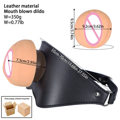 New Adult Toys Leather Gag Gag Plug Adult Game Adjustable Penis Masturbation Cup Adult Restraint Slave Bondage Erotic Sex Toys