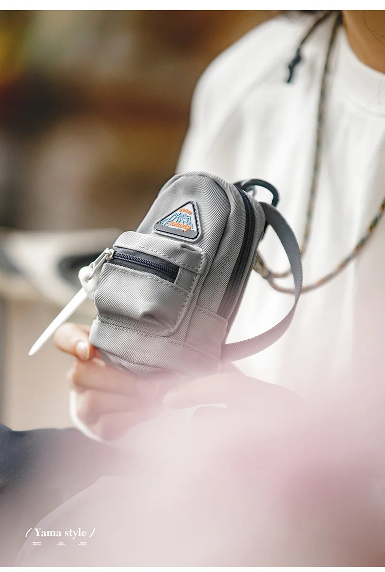 Maden-Women's Mountain Mini Functional Hanging Bag, Outdoor Crossbody Shoulder Bag, Small Waistpack, Key Earphone Card Bag