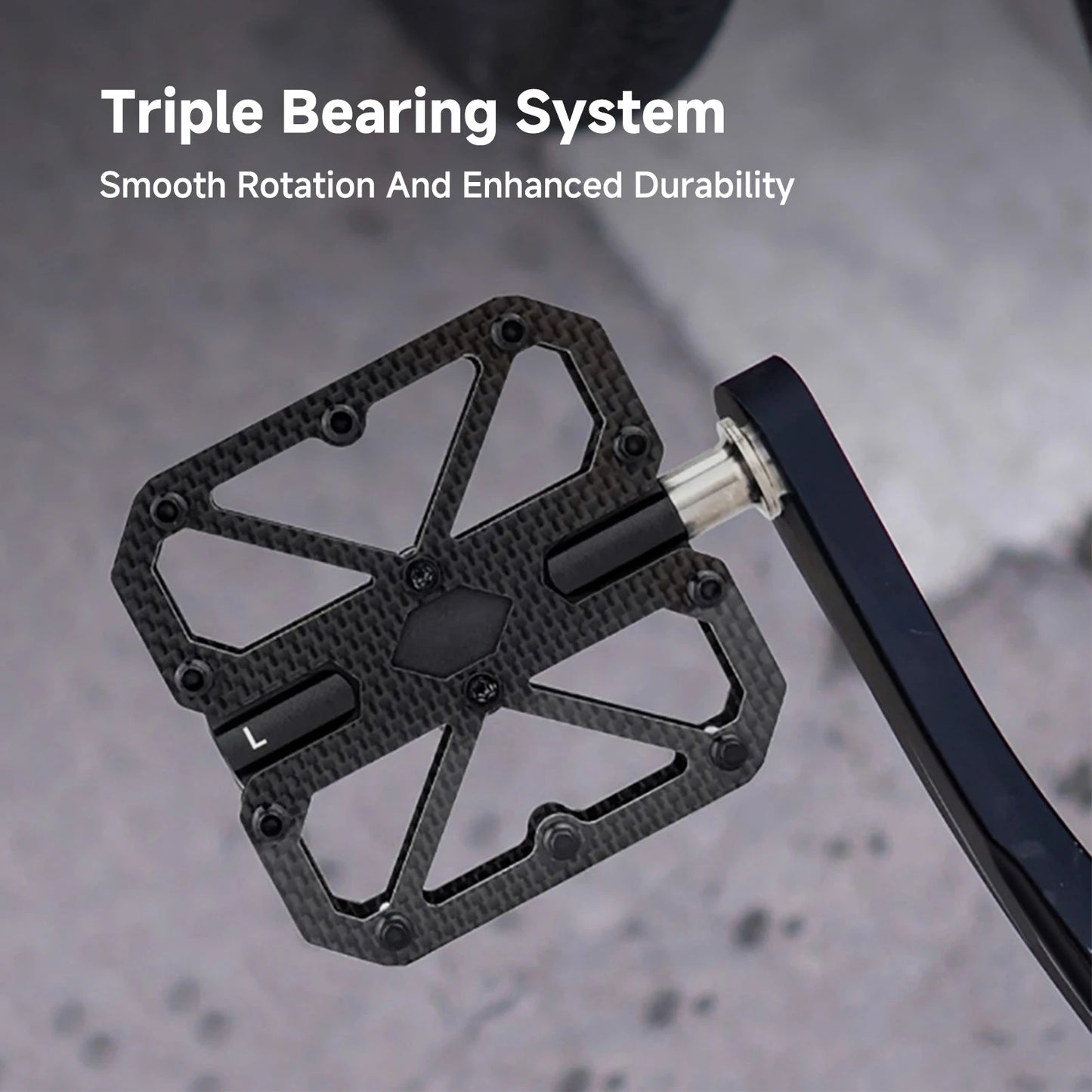 Bike Pedals Carbon Composite Three Bearings Non-slip Lightweight Pedals for Road Mountain Folding Bikes Road Bike Pedals