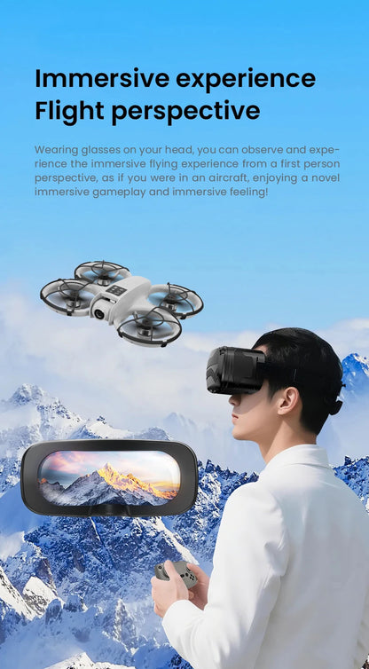 RC Dron with Glasses WIFI FPV H36 Drone Wide Angle HD 4K Camera Height Hold RC Foldable Quadcopter Dron Helicopter Toys Gifts