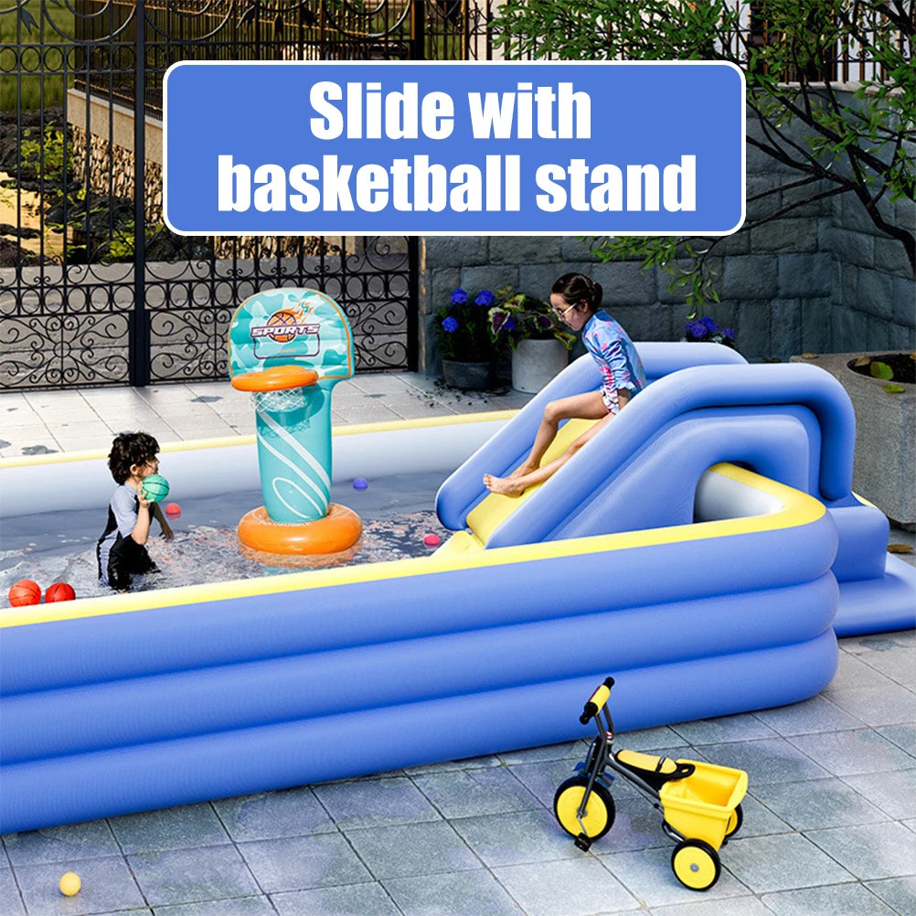 Inflatable Water Slide Climbing Wall Water Slide Children Kids Summer Fun Compact Inflatable Park Outdoor Dabble Water Slide