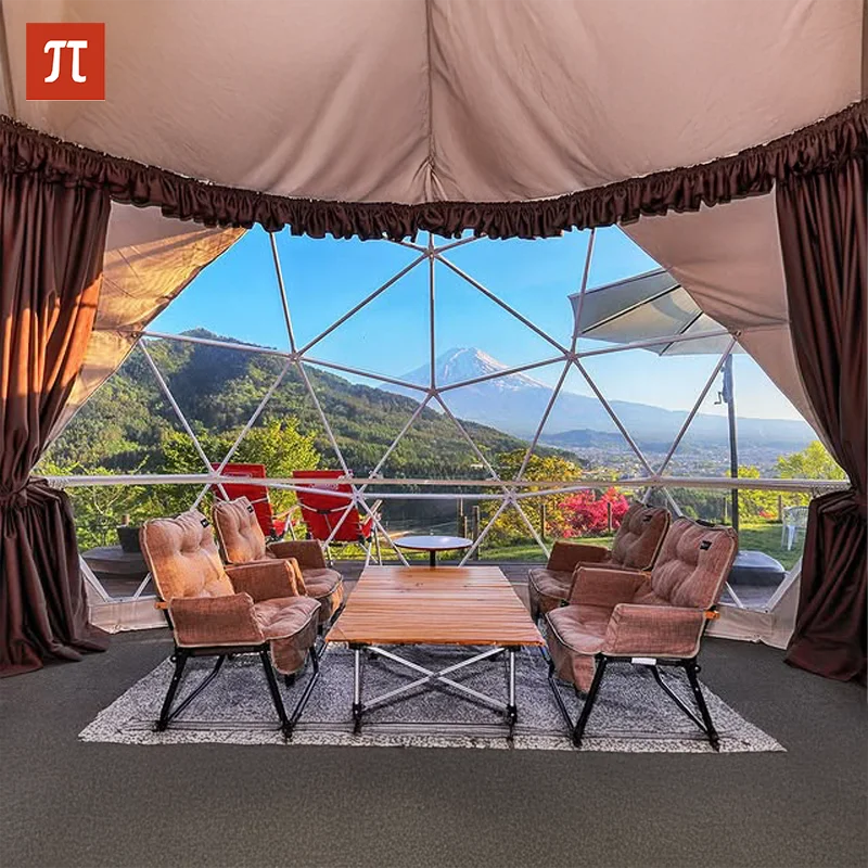 Spherical tent, geodesic tent, dome tent, galvanized steel pipe frame, PVC waterproof tarpaulin, wind-resistant, pressure-resist