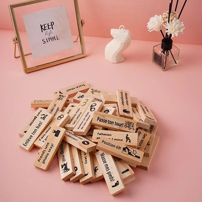 48PCS Dating Building Blocks For Date Nights Valentines And Adult Party Games Tower Game Deluxe Naughty Wooden Couple Toys